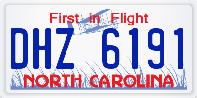 NC license plate DHZ6191
