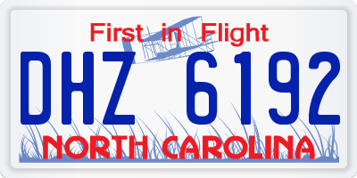 NC license plate DHZ6192