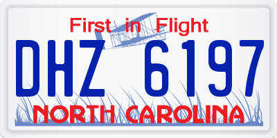 NC license plate DHZ6197
