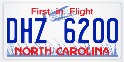 NC license plate DHZ6200