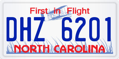 NC license plate DHZ6201