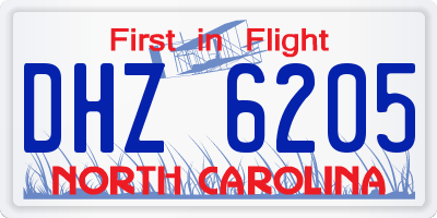 NC license plate DHZ6205