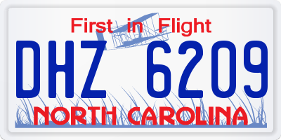 NC license plate DHZ6209
