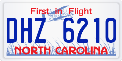 NC license plate DHZ6210
