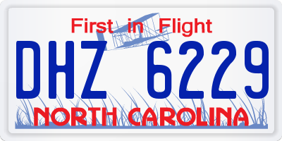 NC license plate DHZ6229