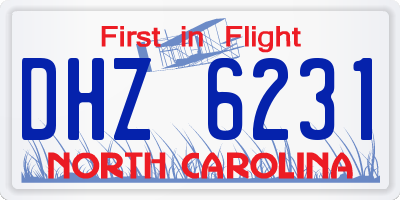 NC license plate DHZ6231