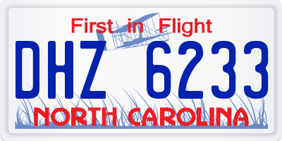 NC license plate DHZ6233