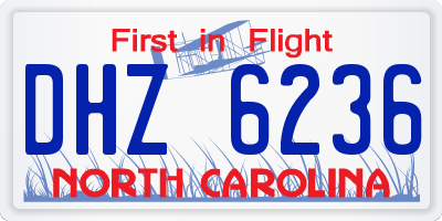 NC license plate DHZ6236