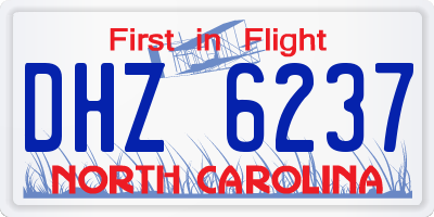 NC license plate DHZ6237