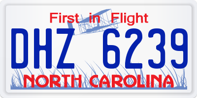 NC license plate DHZ6239