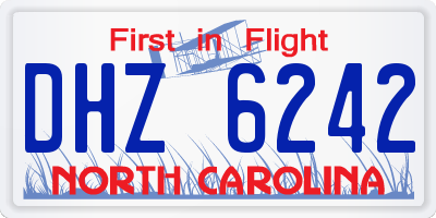NC license plate DHZ6242