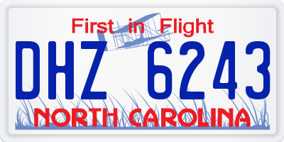 NC license plate DHZ6243