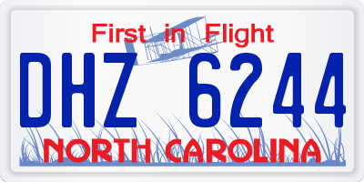NC license plate DHZ6244