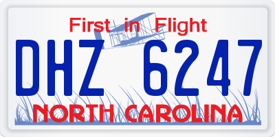 NC license plate DHZ6247