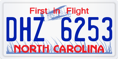 NC license plate DHZ6253