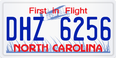 NC license plate DHZ6256