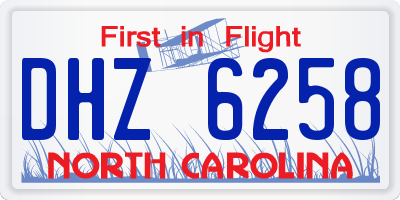 NC license plate DHZ6258