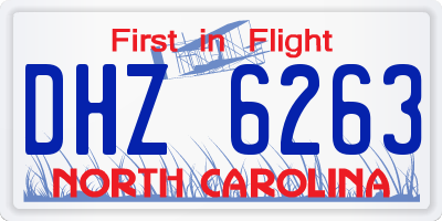 NC license plate DHZ6263