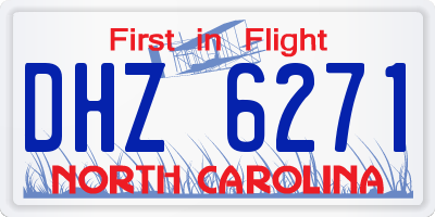 NC license plate DHZ6271