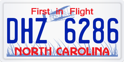 NC license plate DHZ6286