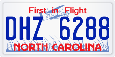 NC license plate DHZ6288