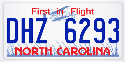 NC license plate DHZ6293