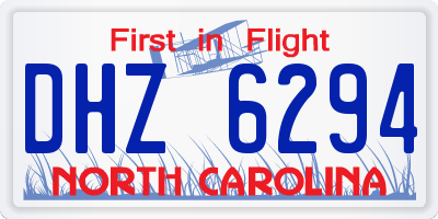 NC license plate DHZ6294