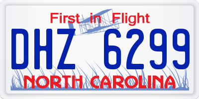 NC license plate DHZ6299