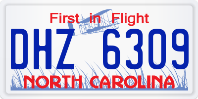 NC license plate DHZ6309