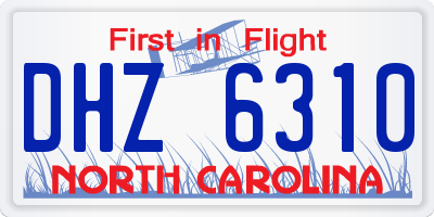 NC license plate DHZ6310