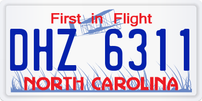 NC license plate DHZ6311