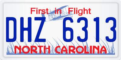 NC license plate DHZ6313