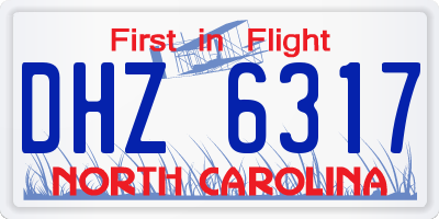 NC license plate DHZ6317