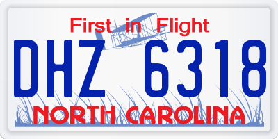 NC license plate DHZ6318