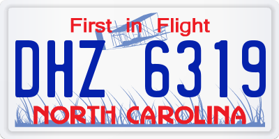 NC license plate DHZ6319