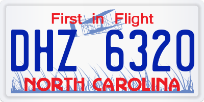 NC license plate DHZ6320