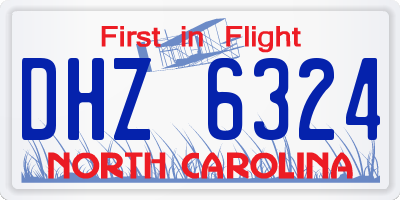 NC license plate DHZ6324