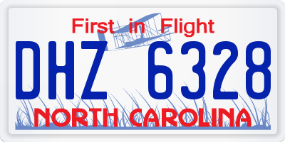 NC license plate DHZ6328