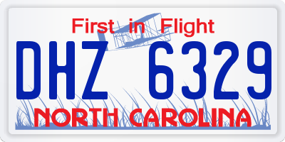 NC license plate DHZ6329