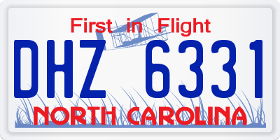 NC license plate DHZ6331