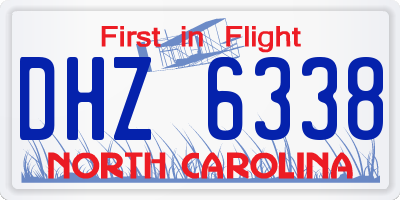 NC license plate DHZ6338