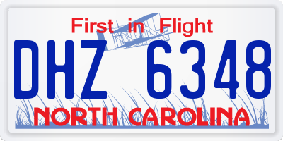 NC license plate DHZ6348