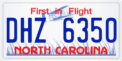 NC license plate DHZ6350