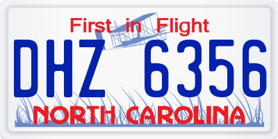 NC license plate DHZ6356