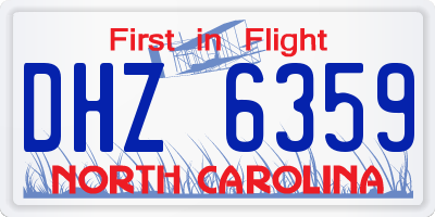 NC license plate DHZ6359