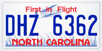 NC license plate DHZ6362