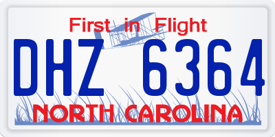 NC license plate DHZ6364