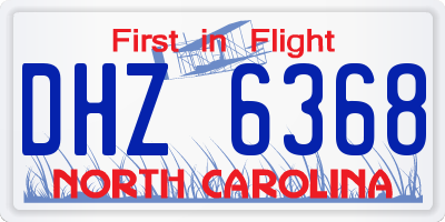 NC license plate DHZ6368