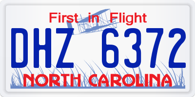 NC license plate DHZ6372