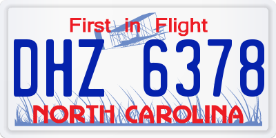 NC license plate DHZ6378